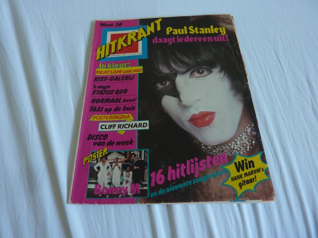 PAUL STANLEY(KISS) OP VOORKANT HITKRANT 1979-ABBA-NORMAAL, Verzamelen, Tijdschriften, Kranten en Knipsels, Verzenden, 1960 tot 1980