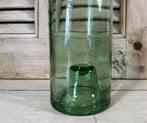 Antieke Franse wijnfles van doorzichtig groen glas met ziel, Ophalen of Verzenden