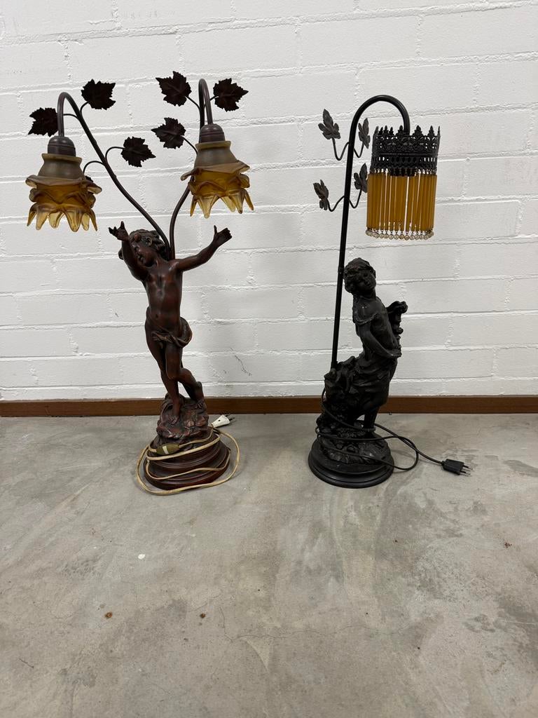 2 unieke Franse retro lampen,, Antiek en Kunst, Ophalen
