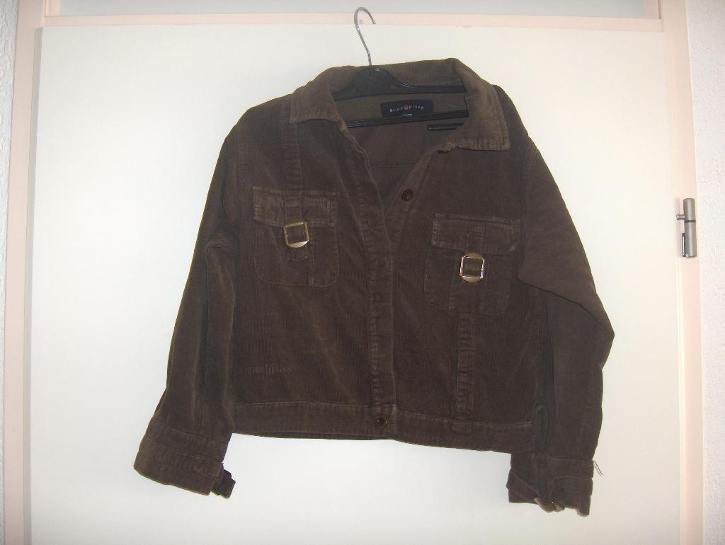 Bruin katoenen rib jasje BLUE RIVER COLLEGE STYLE 128 prima, Gebruikt, Meisje, Jas, Blue River College Style