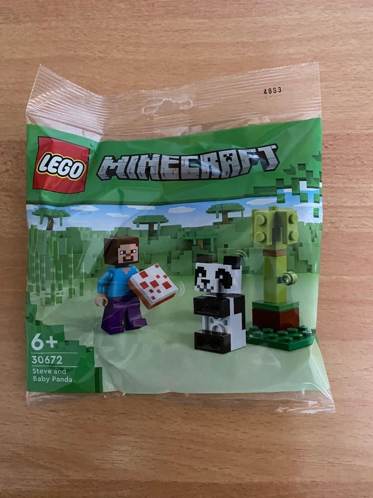 Lego polybag Minecraft 30672 Steve en babypanda nieuw, Compleet, Minecraft, Lego, Nieuw