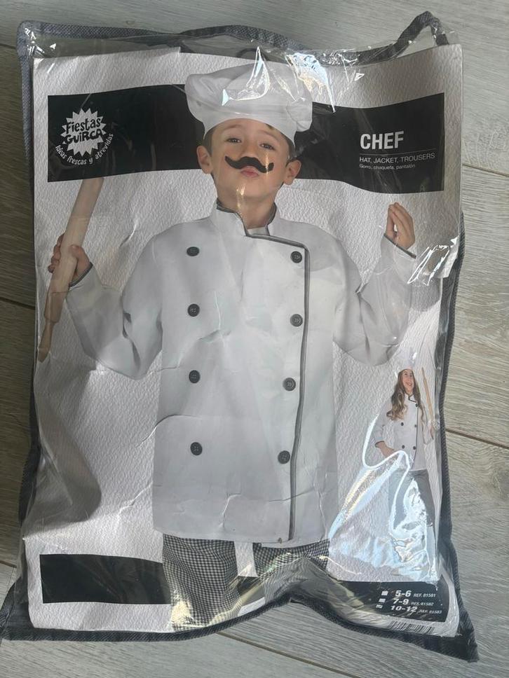 Kokspak - Maat onbekend - 1x gedragen, Kinderen en Baby's, Carnavalskleding en Verkleedspullen, Gebruikt, Jongen of Meisje, Ophalen of Verzenden