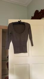 MOOI BRUIN WOL/ACRYL VESTJE MET DIEP DECOLLETE MT XS/S, Ophalen of Verzenden, Gedragen, Maat 34 (XS) of kleiner, Bruin