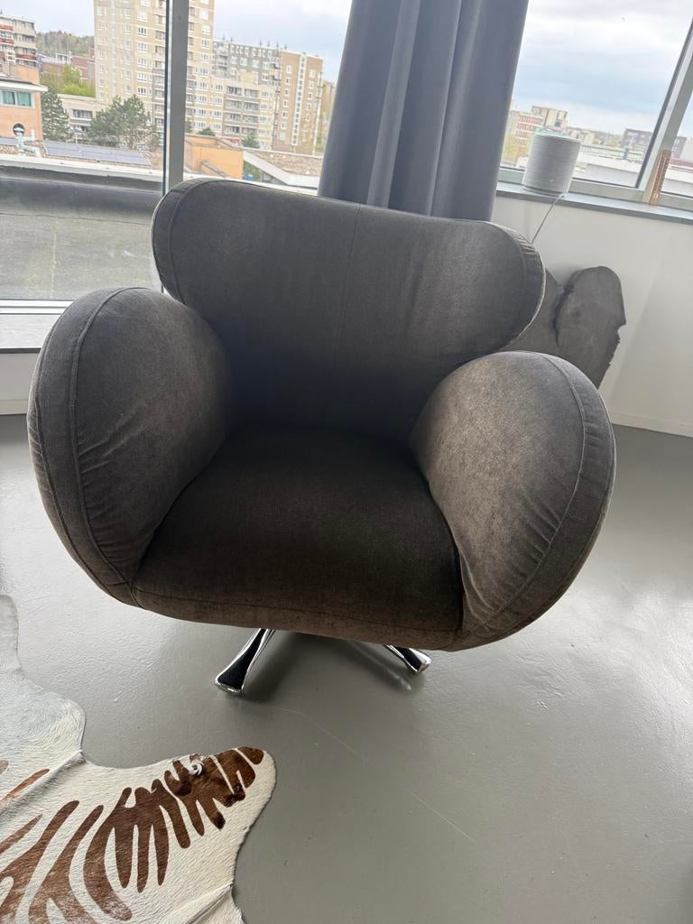 Kuka design draai fauteuil antraciet als nieuw, Ophalen of Verzenden, Zo goed als nieuw, Stof, 75 tot 100 cm