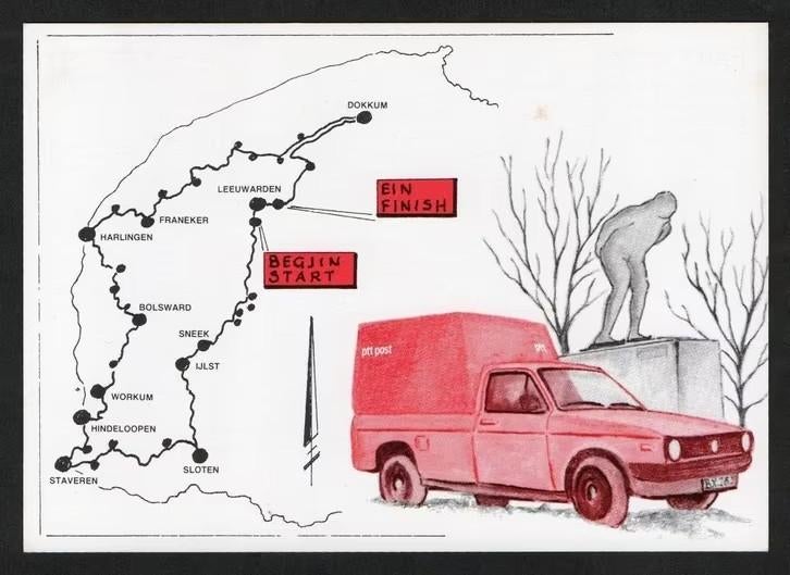 Elfstedentocht Route PTT Post 1985., Ophalen of Verzenden, 1980 tot heden, Ongelopen, Friesland