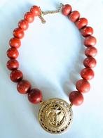 Vintage spons koraal ketting met nautische hanger, Overige materialen, Verzenden, Rood, Gebruikt