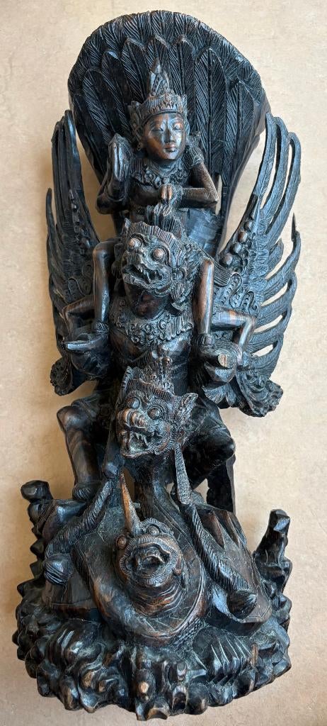 Prachtig beeld van Vishnu op Garuda, Bali, Indonesië, 40 cm, Ophalen of Verzenden