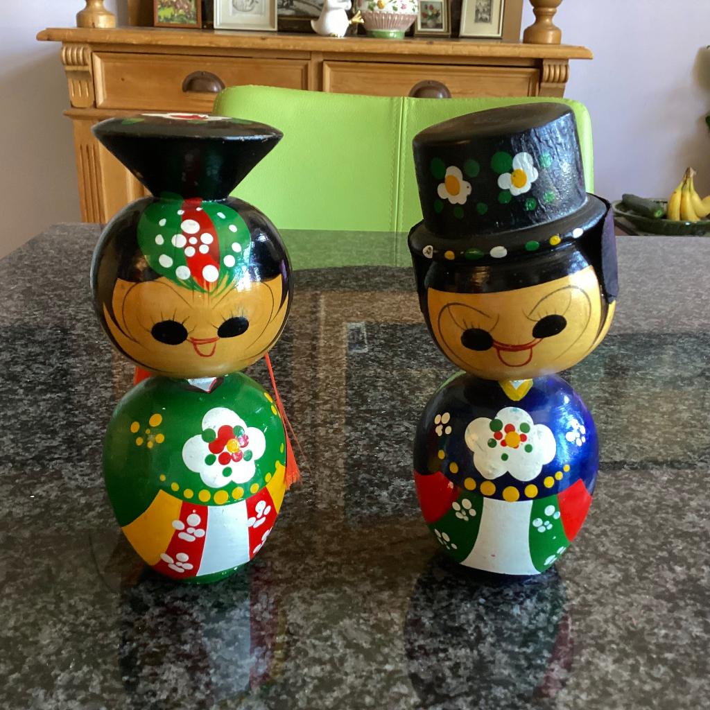 Kokeshi, hout, Korea, handgemaakt, handbeschilderd, Ophalen