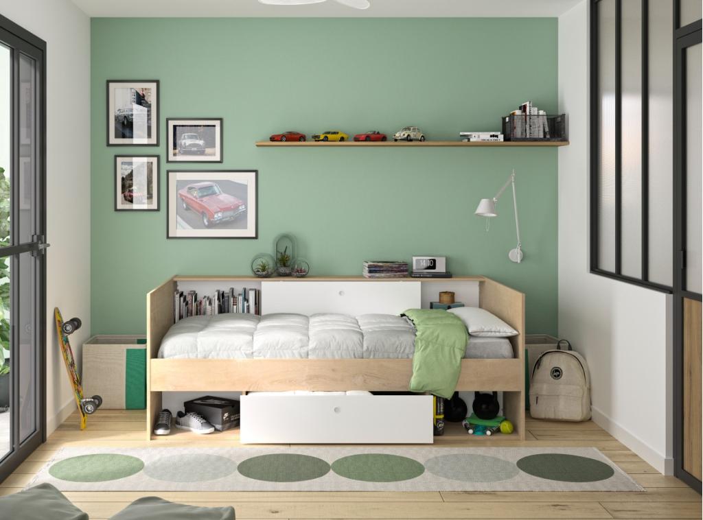 Alicia kajuitbed - 90x200 - Naturel/wit, Kinderen en Baby's, Kinderkamer | Bedden