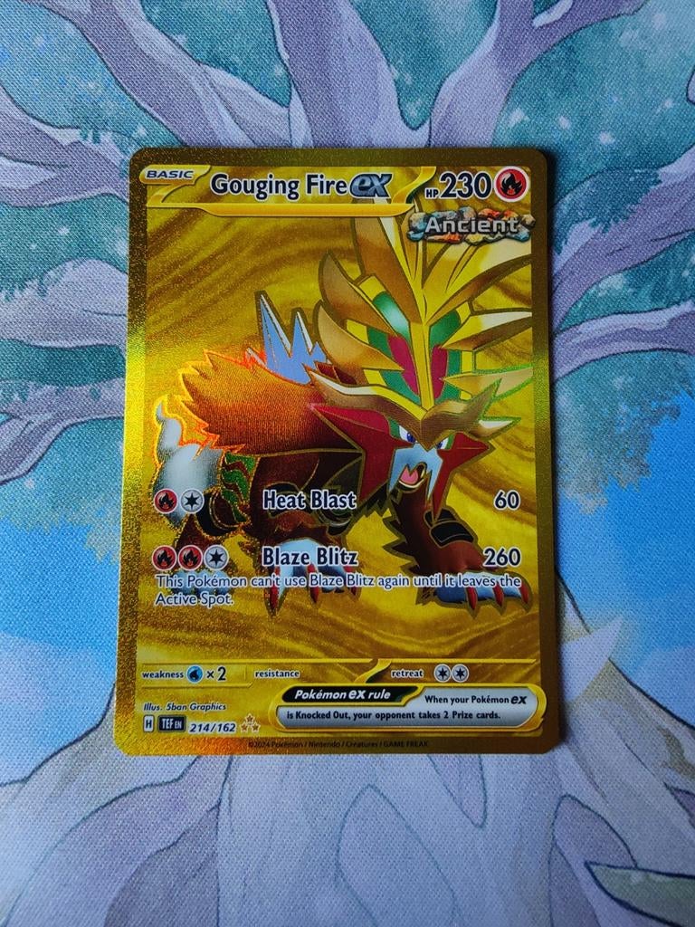 Pokemon temporal forces gouging fire ex 214/162, Ophalen of Verzenden, Nieuw, Losse kaart, Foil
