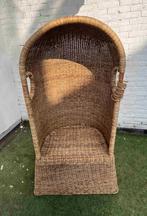 rieten strandstoel, binnen gestaan bijna geen verkleuring, Gebruikt, Bruin, Strandstoel, Riet of Rotan