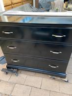 Commode ladekast zwart, Ophalen, Gebruikt, 100 tot 150 cm, 3 of 4 laden