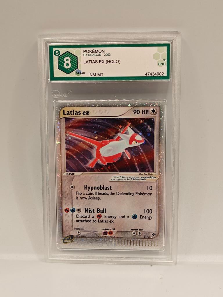 2003 Pokemon dragon latias EX Holo GRAAD 8, Ophalen of Verzenden, Zo goed als nieuw