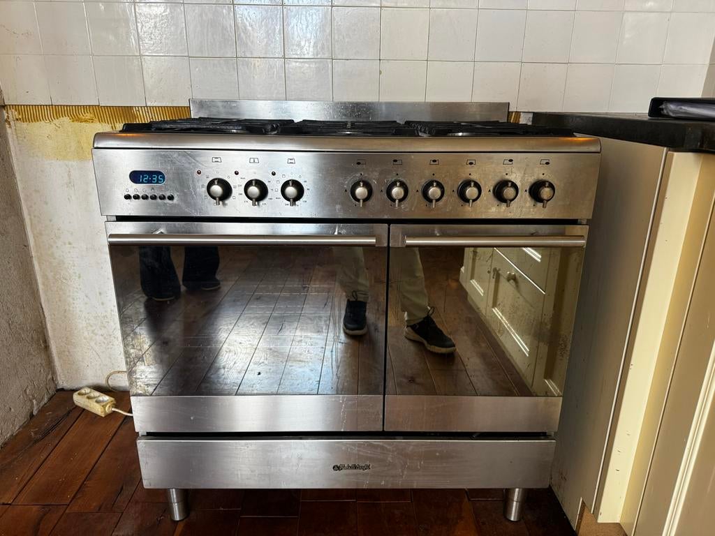 Stijlvol Fratelli Onofri Fornuis - dubbele oven + 6 branders, Witgoed en Apparatuur, Ophalen, Gebruikt, 60 cm of meer, Grill