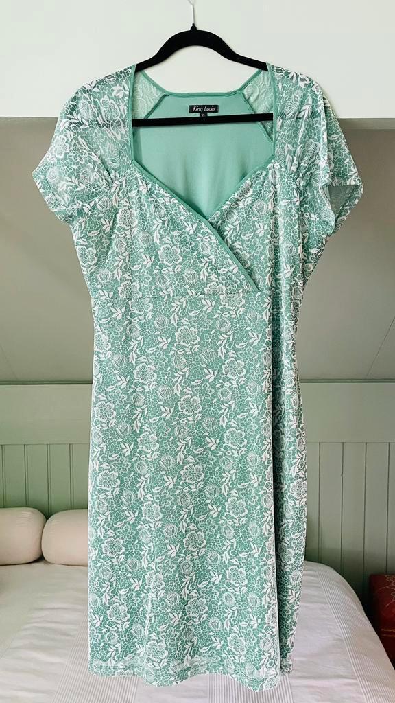 Mooie jurk van King Loui XL, Kleding | Dames, Jurken, Zo goed als nieuw, Maat 46/48 (XL) of groter, Groen, Knielengte, Ophalen of Verzenden