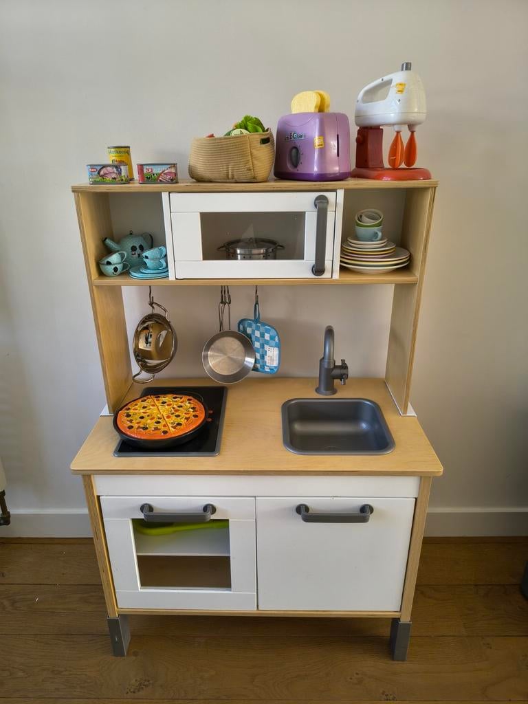 Leuke houten kinderkeuken met accessoires, Kinderen en Baby's, Speelgoed | Speelkeukens, Ophalen, Gebruikt, Hout, Speelkeuken