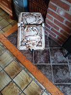 Antieke gietijzeren kolenbak met emaille, Antiek en Kunst, Antiek | Emaille, Ophalen