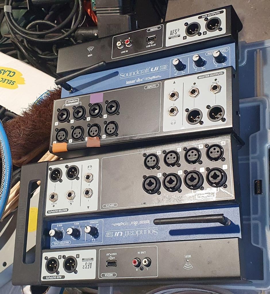 3x Soundcraft UI-12 mixers, Ophalen of Verzenden, Zo goed als nieuw, 10 tot 20 kanalen