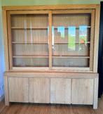 Eiken buffetkast van Goossens, Ophalen, Glas, Met deur(en), 200 cm of meer