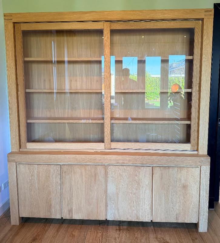 Eiken buffetkast van Goossens, Huis en Inrichting, Kasten | Buffetkasten, Zo goed als nieuw, 200 cm of meer, 150 tot 200 cm, 25 tot 50 cm
