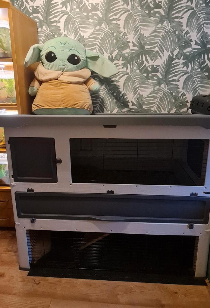 Konijnenhok ferplast Grand Lodge, Dieren en Toebehoren, Knaagdieren en Konijnen | Hokken en Kooien, Zo goed als nieuw, Hok, 90 cm of meer