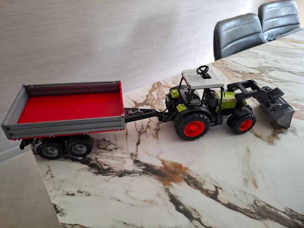 Claas tractor met aanhangwagen, Kinderen en Baby's, Speelgoed | Speelgoedvoertuigen, Ophalen of Verzenden, Zo goed als nieuw
