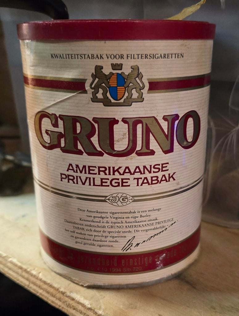 Vintage Gruno Amerikaanse Privilege Tabak Blik, Verzamelen, Merken en Reclamevoorwerpen, Ophalen