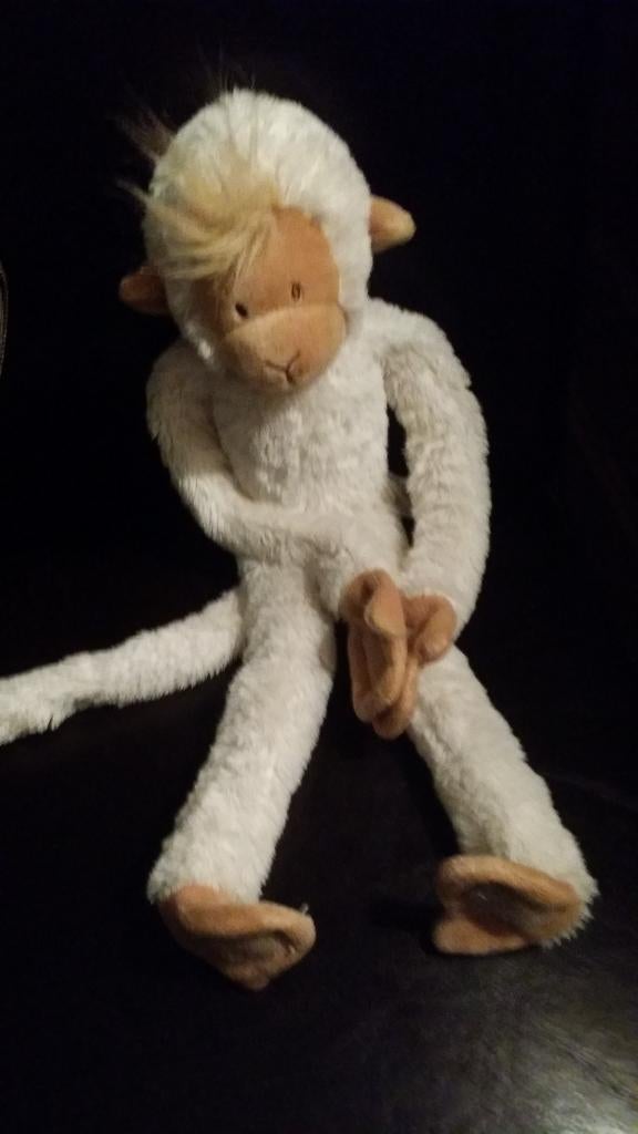 Happy horse aap met klittenband 2007 poten wit bruin 40 cm, Ophalen of Verzenden, Zo goed als nieuw, Wasbaar, Middelgroot (20 tot 80 cm)