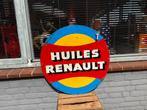 Vintage Huiles Renault Reclamebord, Reclamebord, Gebruikt, ., Ophalen of Verzenden