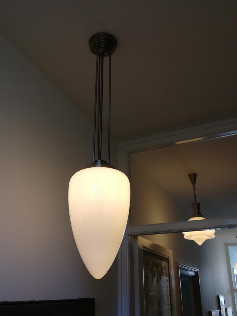 Gispen hanglamp, Ophalen of Verzenden, Gebruikt, Glas, 50 tot 75 cm