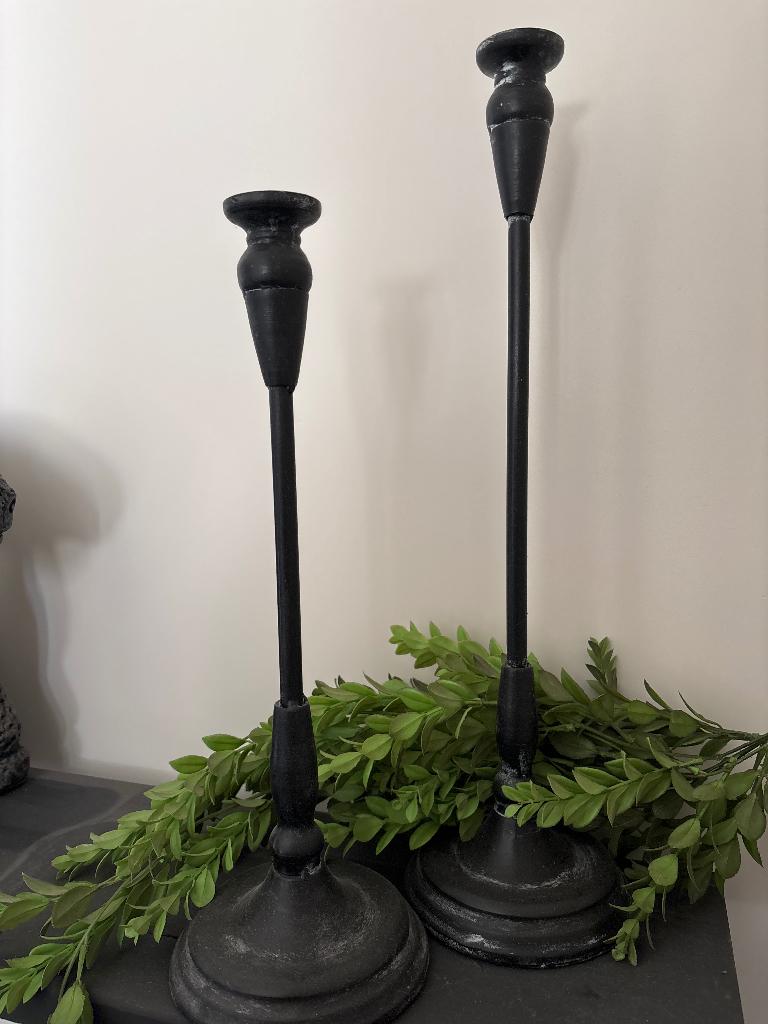 NIEUW Kaarsenhouders / Kandelaren, Overige materialen, 25 tot 50 cm, Zwart, Nieuw