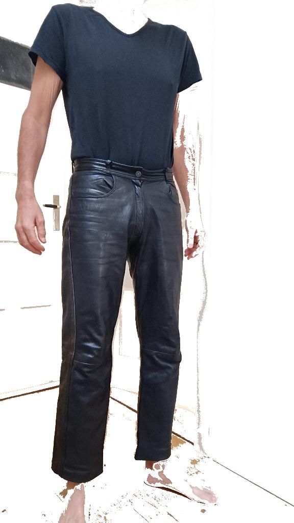 Zwarte leren broek, Kleding | Heren, Broeken en Pantalons, Maat 52/54 (L), Verzenden, Zwart, Macadam