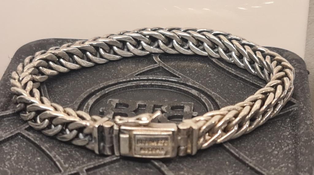 Buddha to Buddha armband 925 zilver, Verzenden, Zo goed als nieuw, Zilver, Zilver