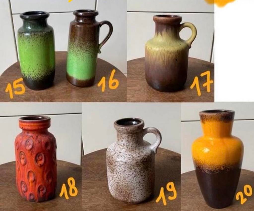 West Germany,Loré Beesel,Mobach,Carstens vazen bloempotten., Antiek en Kunst, Antiek | Keramiek en Aardewerk, Ophalen of Verzenden