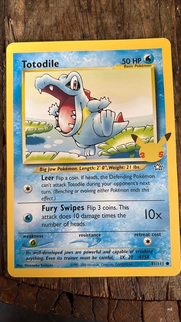 XXL Totodile 81/111 oversized pokemonkaart, Ophalen of Verzenden, Zo goed als nieuw
