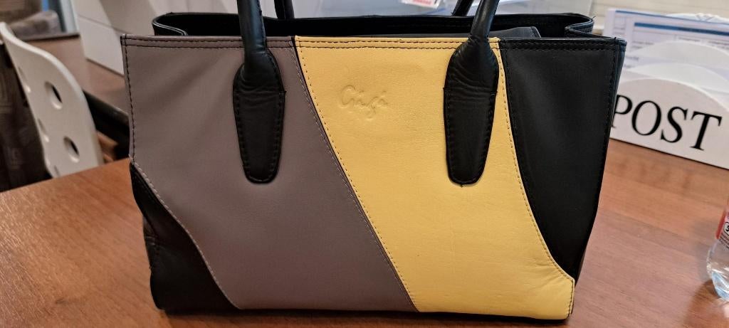 leren handtas Gigi, Ophalen, Nieuw, Zwart, Handtas