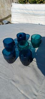 6 handgeblazen glazen met dikke wand en sterdecoratie, Ophalen of Verzenden