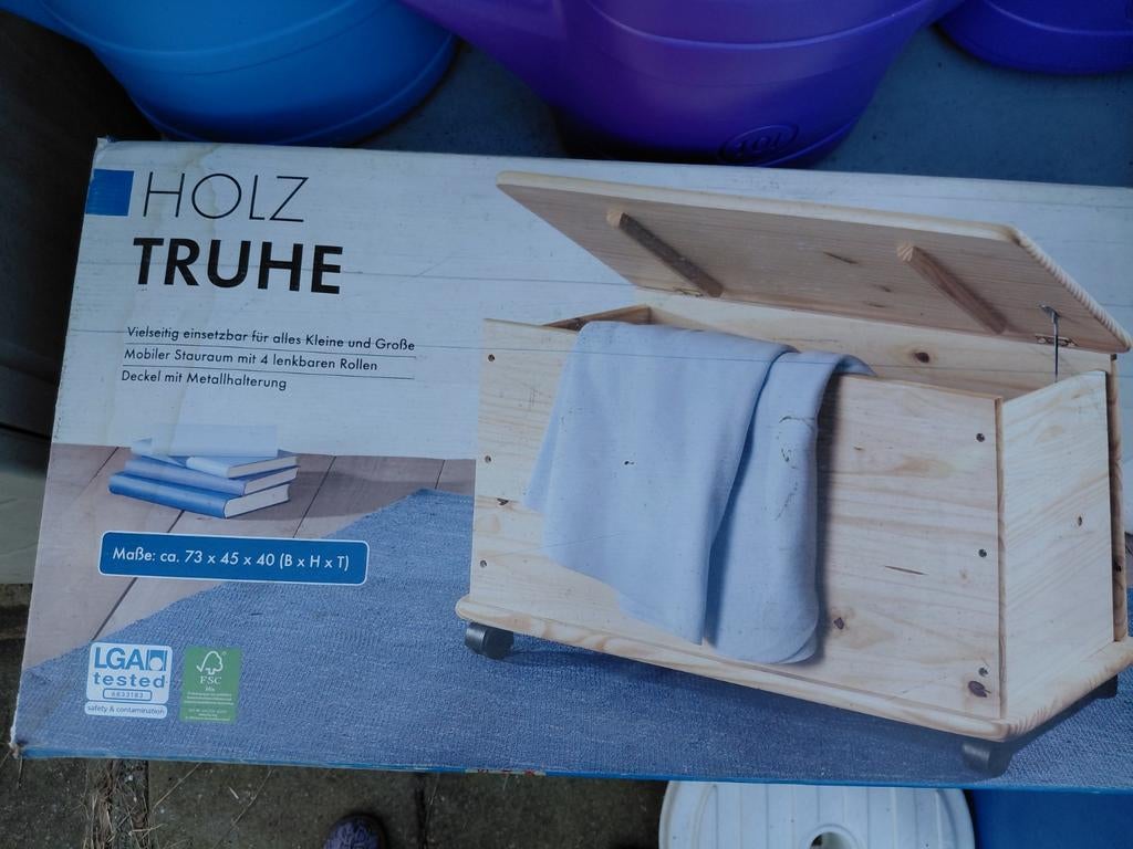 NIEUW Houten speelgoedkist / dekenkist op wielen, 50 tot 100 cm, Nieuw, Ophalen of Verzenden, Minder dan 50 cm