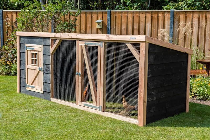 Kippenhok Milan XL met overdekte kippenren en nachthok, Ophalen of Verzenden, Nieuw, Kippenhok of Kippenren