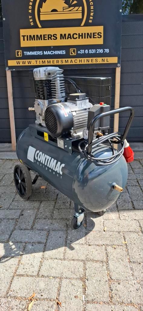 Contimac compressor zuigercompressor verrijdbaar nieuw, Doe-het-zelf en Verbouw, Compressors, Zo goed als nieuw, 100 liter of meer