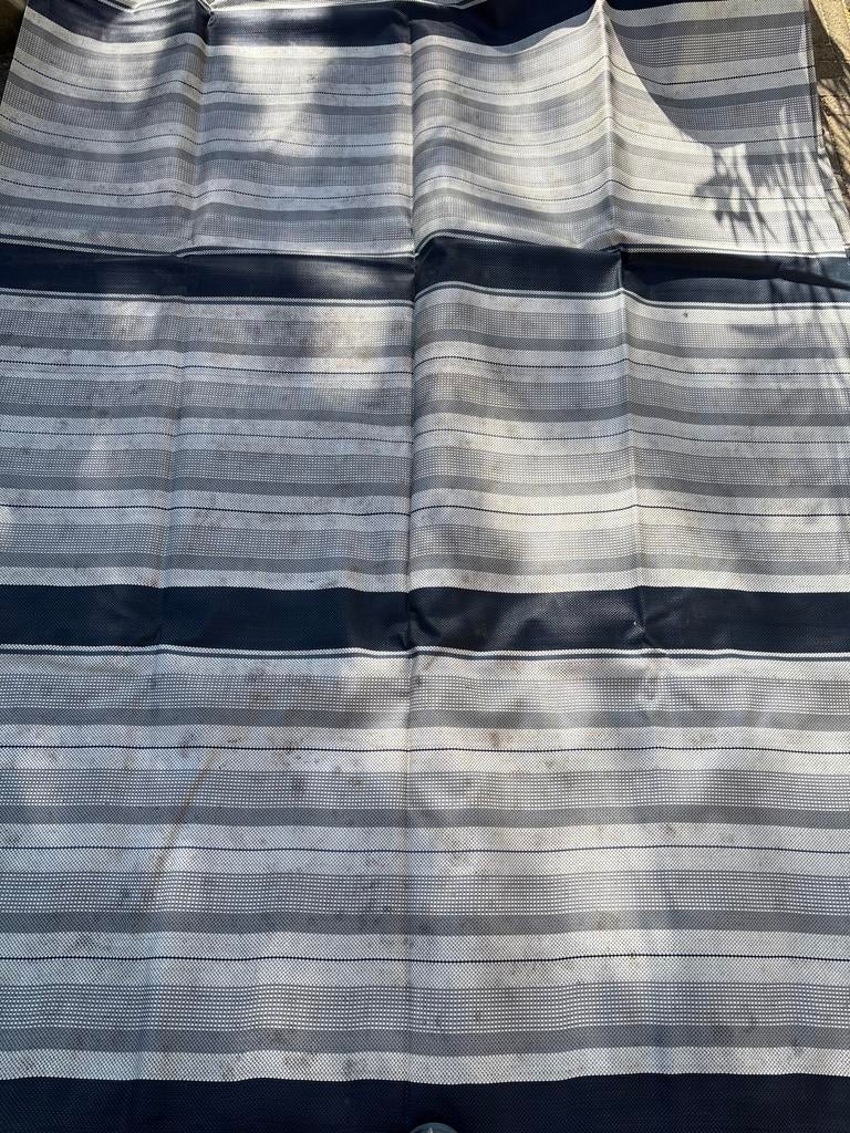 Gebruikt voortenttapijt/grondzeil - gestreept, Caravans en Kamperen, Caravan accessoires, Ophalen, Gebruikt