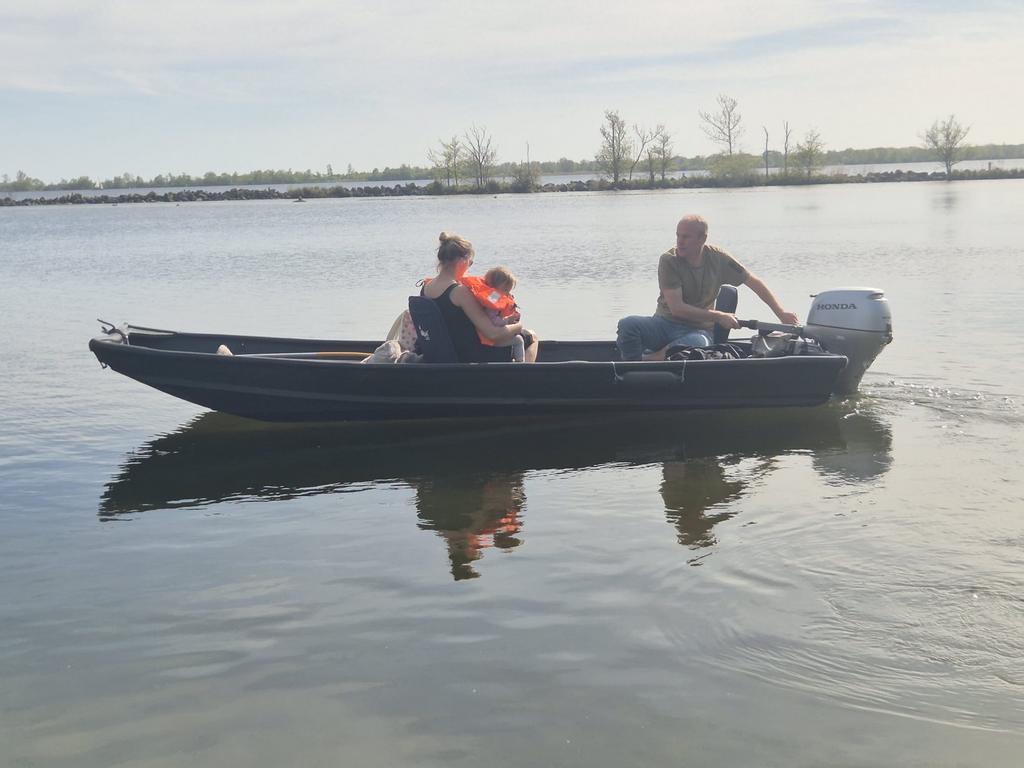 Mooie Monark platbodem 4,2x 1,7 met 20pk honda, Ophalen, 10 tot 30 pk, Aluminium, Zo goed als nieuw