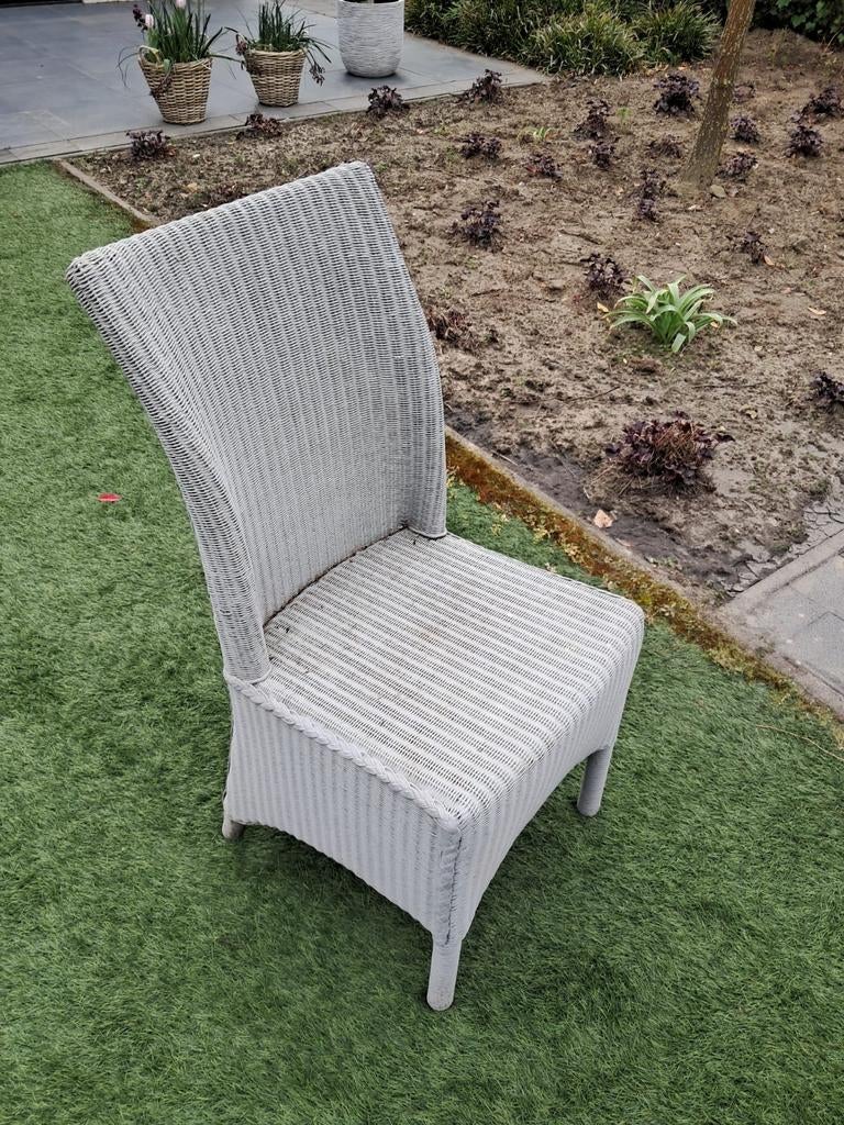 Lloyd Loom stoelen, 6 stuks, grijs, Ophalen, Gebruikt, Riet of Rotan, Grijs