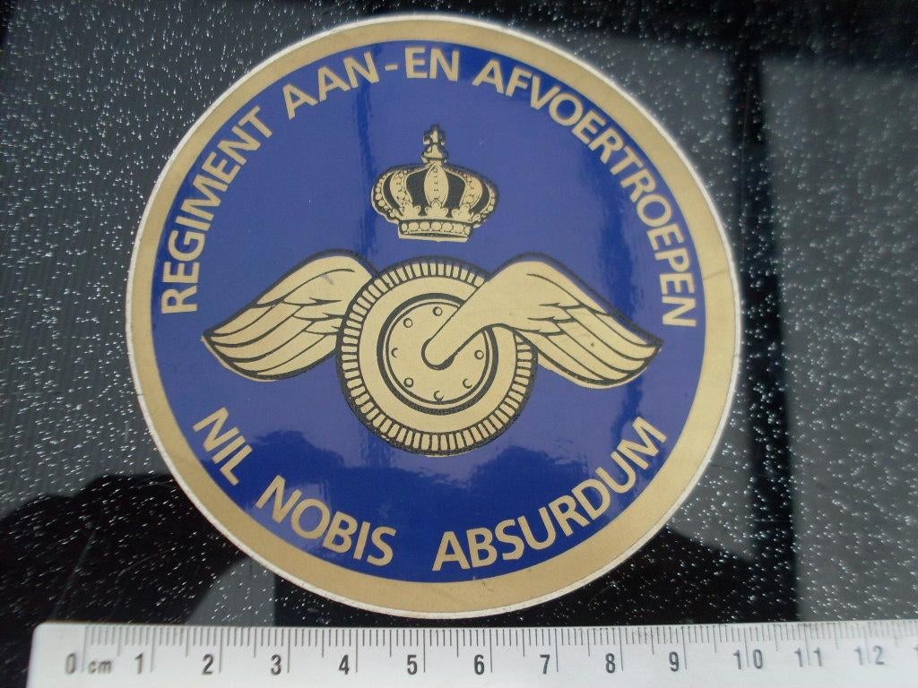 sticker regiment aanvoertroepen afvoertroepen logo embleem, Verzenden, Zo goed als nieuw, Bedrijf of Vereniging