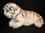 UNI TOYS WITTE TIJGER WELP PLUCHE WOLLIG WIT MET ZWARTE, Kinderen en Baby's, Ophalen of Verzenden, Nieuw, Overige typen