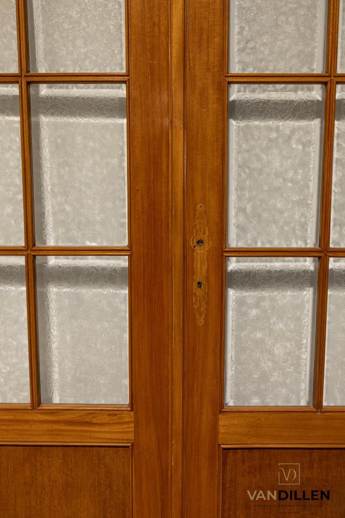 3 delige antieke openslaande ensuite deuren met figuurglas, Doe-het-zelf en Verbouw, Deuren en Horren, Ophalen, 120 cm of meer