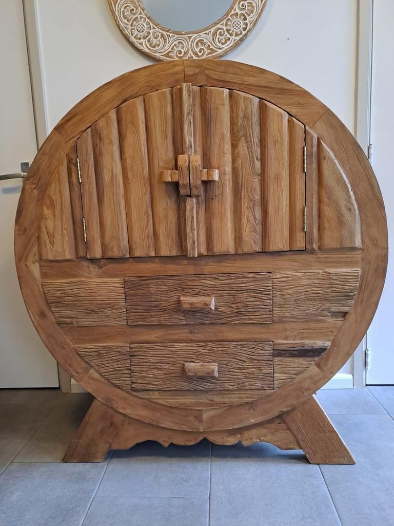 Unieke kast teak, Ophalen, Www.ibizasfeer.nl, Teakhout, Nieuw