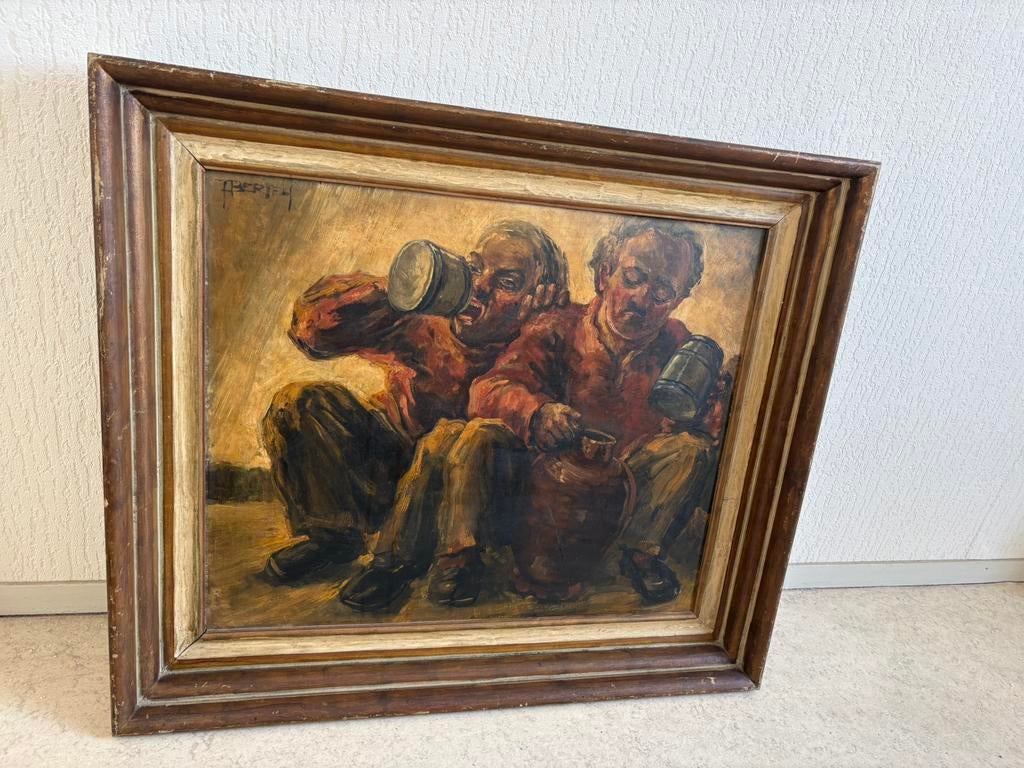 Mooi schilderij op board., Antiek en Kunst, Kunst | Schilderijen | Klassiek, Ophalen of Verzenden