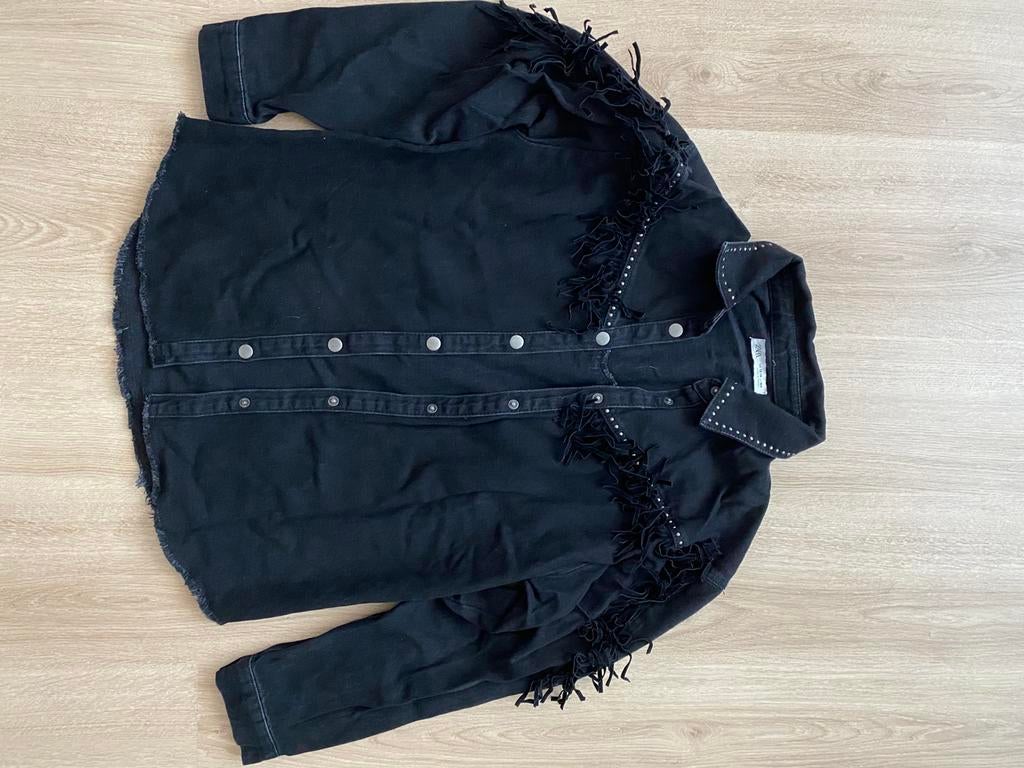 Zara Zwarte spijkerjas/vest voor meisjes 13/14 jaar, Ophalen, Zo goed als nieuw, Maat 164