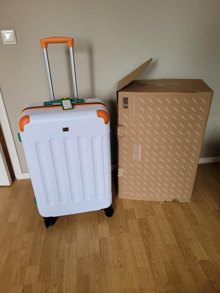 Nieuwe Postcodeloterij grote koffer -, 40 tot 60 cm, Wieltjes, 20 tot 30 cm, Wit